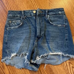 ZARA Frayed Denim Shorts